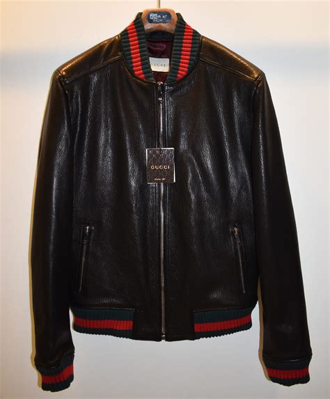 replica gucci mens leather jacket|gucci jacket farfetch.